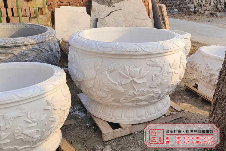 精品漢白玉石缸